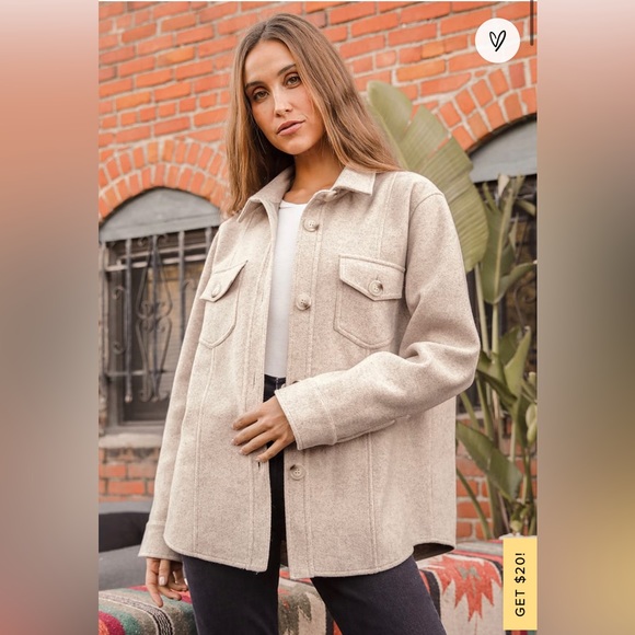 Lulus Jackets & Blazers - Lulus tan Shacket jacket size medium